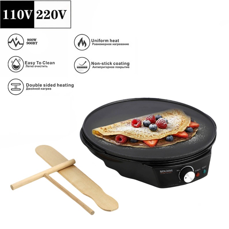 Electric Griddle Pancake - Pembuat Crepe/Pancake/Penggorengan Listrik 110V, Pembuat Lumpia,