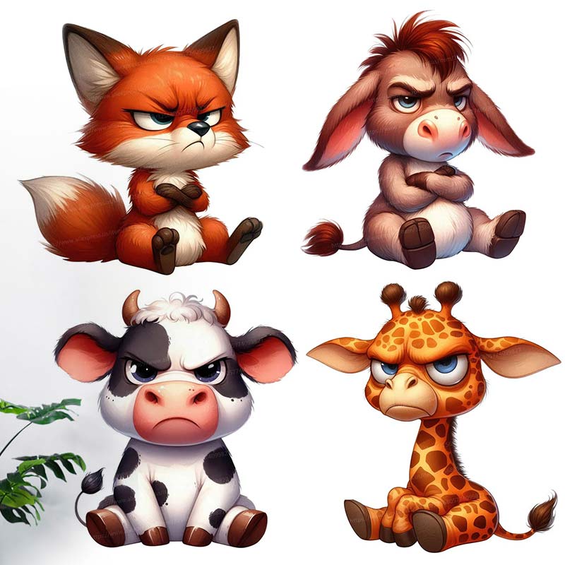 Kitchen Appliances Design - Grumpy stiker dinding binatang, stiker lucu