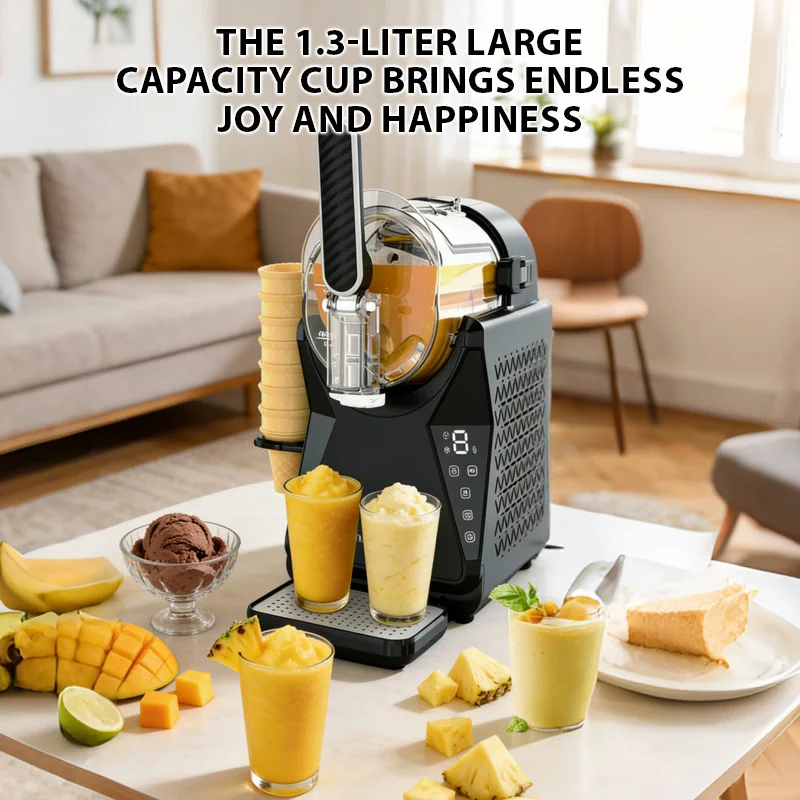Ice Cream Maker Electric - Pembuat Smoothie Komersial 1.3L, Blender Minuman