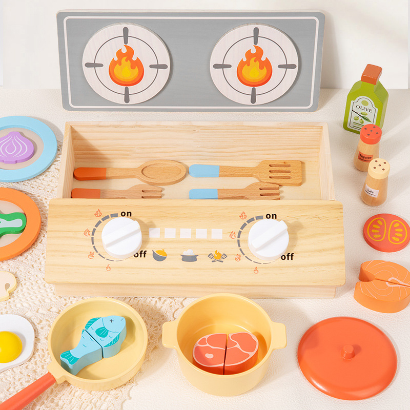 Set Dapur-dapuran Kayu Edukasi - Kitchen Appliances Kids ulasan dan harga