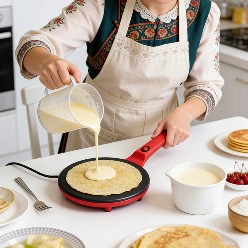 Pembuat Crepe Listrik Pemanas  - Electric Griddle Pancake ulasan dan harga